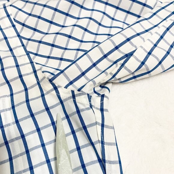 J. Crew blue white windowpane check collared long sleeve button front shirt - Picture 10 of 10